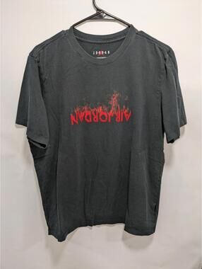 Mens Air Jordan Graphic Upside Down Logo Black Short Sleeve T-Shirt Size Large L